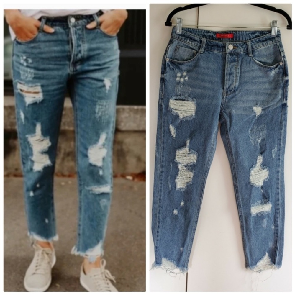 Caffeine Destroyed Button Fly Cropped Mid Rise